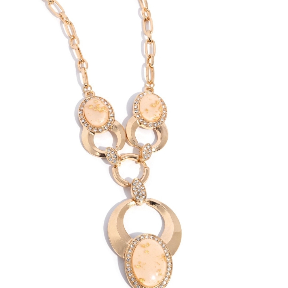 Paparazzi Gold Necklace with Cascading Elements Spirited Softness Fashion Jewels